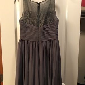 Gray Floor Length Bridesmaid/Prom Dress